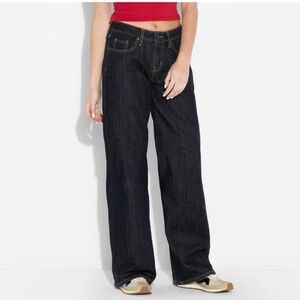 Dark Blue Low-Rise Baggy Jeans